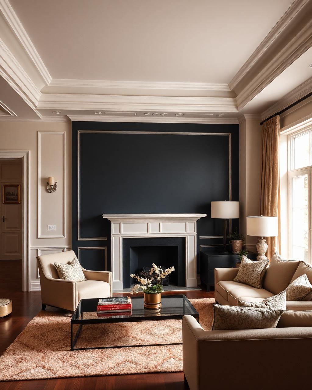 Freshly decorated elegant living room